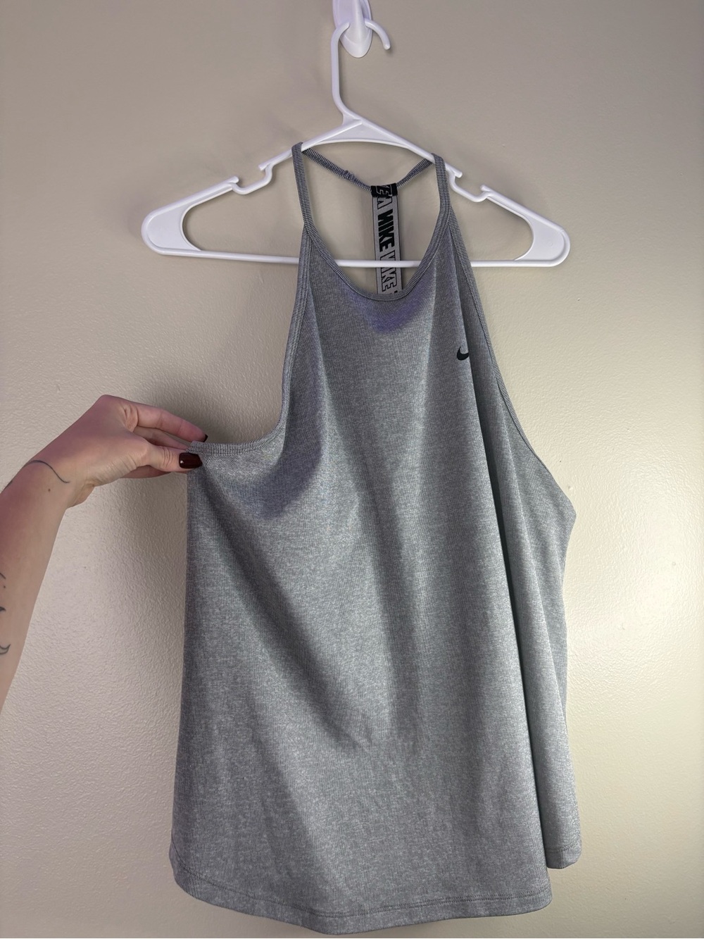 Nike Women's Light Gray Racerback Performance Tank